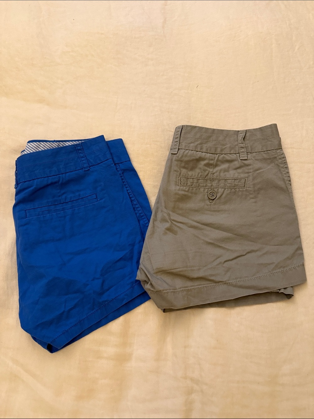 J. Crew Women's Lot of 2pairs of Flat Front Shorts in Royal Blue and Gre size 2